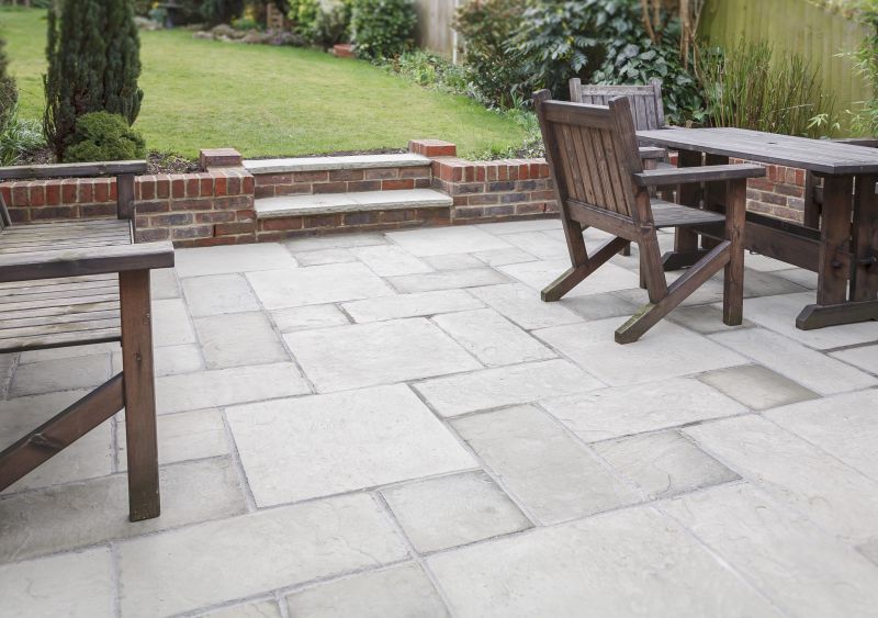 Natural stone paver patio